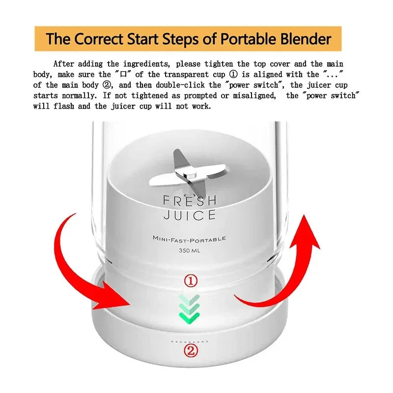 Portable Mini Electric Juicer Blender
