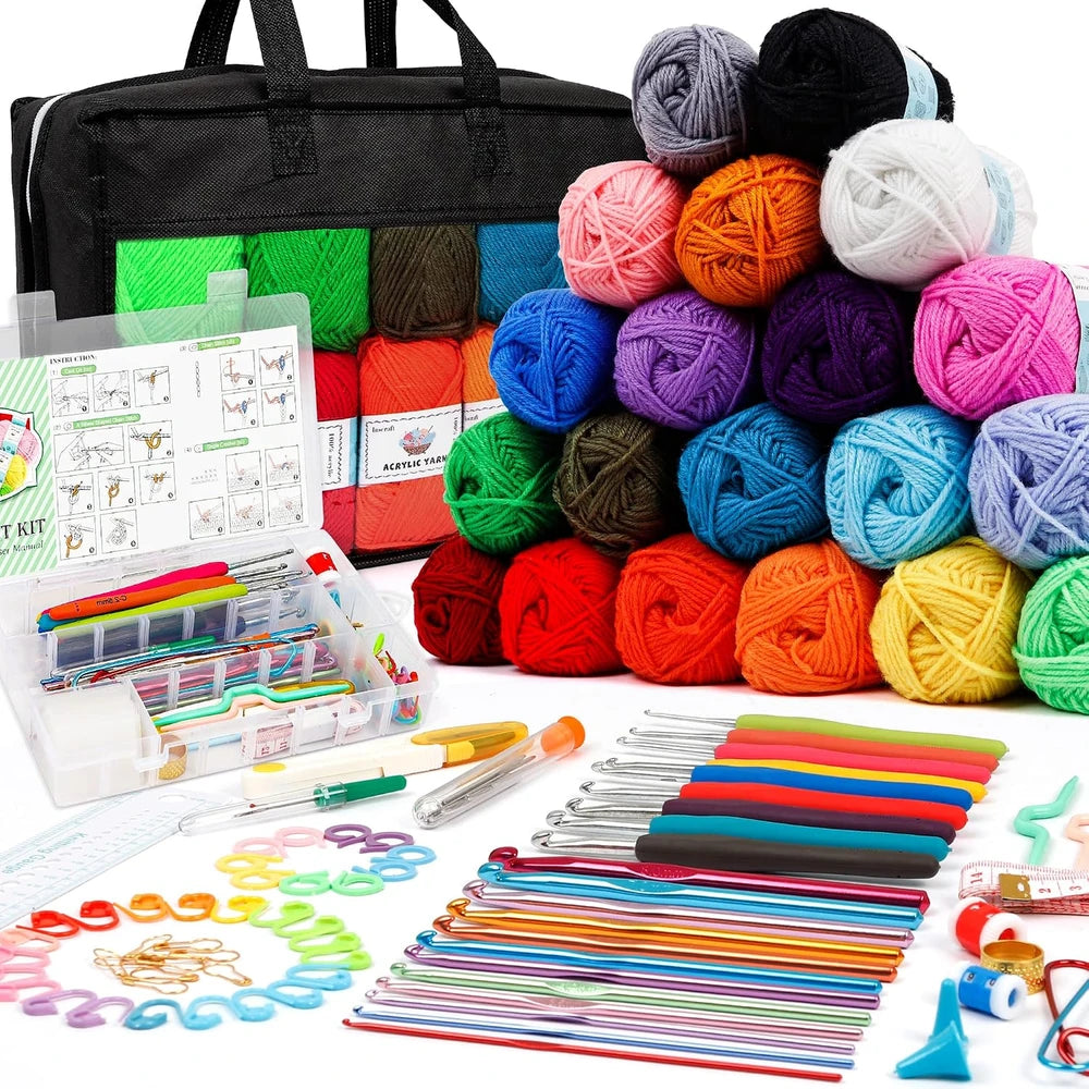 Beginner Crochet Yarn and Accessories Kit