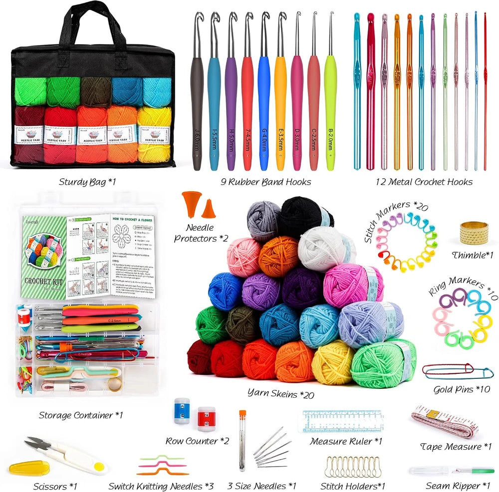Beginner Crochet Yarn and Accessories Kit